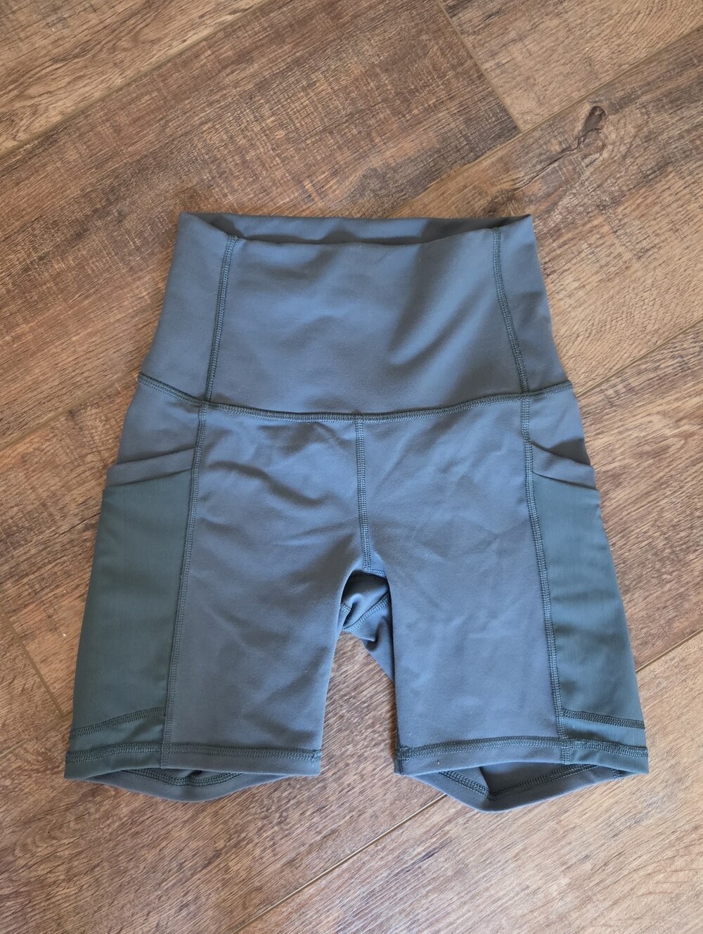 Fabletics Power Hold Biker Shorts In Slate Blue Size XXS